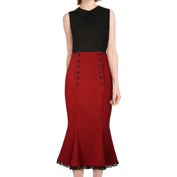 Chic Star Double Button Up Skirt - Picture 1 of 8